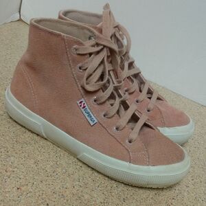 👍 Superga Suede High top Sneakers Size 5.   S2